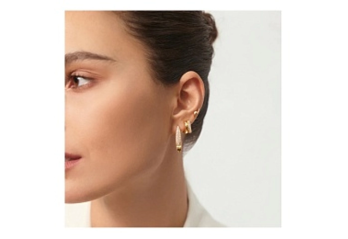 Gold Pavé Double Huggie Hoop Earrings