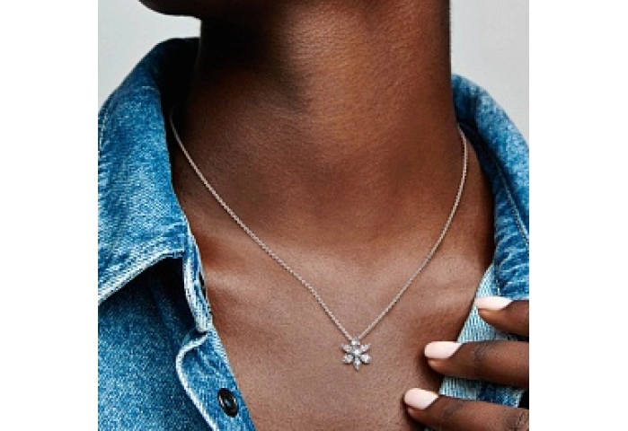 Herbarium cluster sterling silver collier with cle