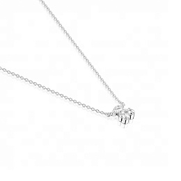 SILVER CHOKER ROCK CRYSTAL BEAR 40CM