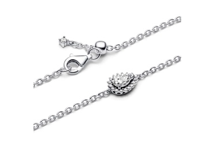 Sterling silver bracelet with clear cubic zirconia