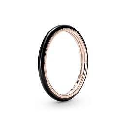 14k Rose gold-plated ring with black enamel/Кольцо  с черной эмалью