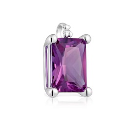 SILVER PENDANT LGG LILAC SAPPHIRE 16X12MM