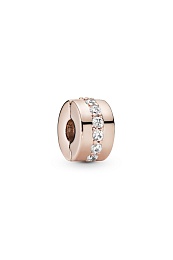 PANDORA Rose clip with clear cubic zirconia