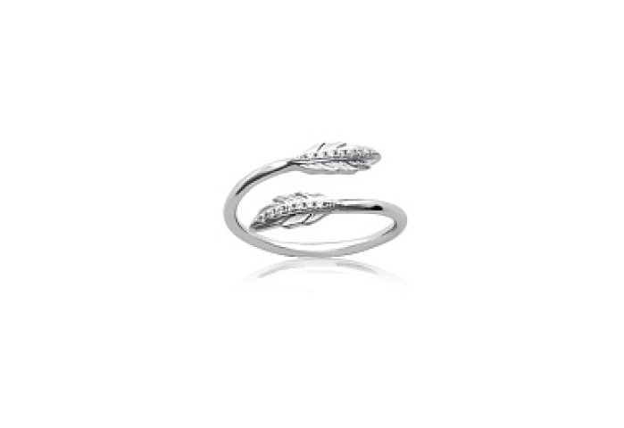 RINGPLATEDSILVERCZ 925 RHODIUM