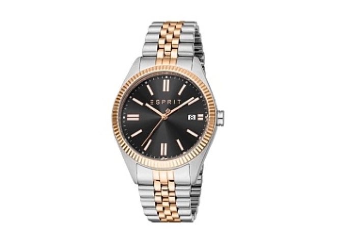 ESPRITRoseToneBracelet,GoldSilverMen3ColorHands&Watch,RoseCase,Date,GoldTwoBlack10ColorToneATMDial,S