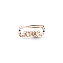 Savage script 14k rose gold-plated word link /789659C00