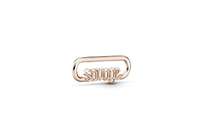 Savage script 14k rose gold-plated word link /789659C00