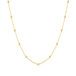 Gold Bobble Long Chain Necklace