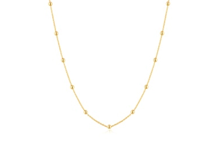 Gold Bobble Long Chain Necklace