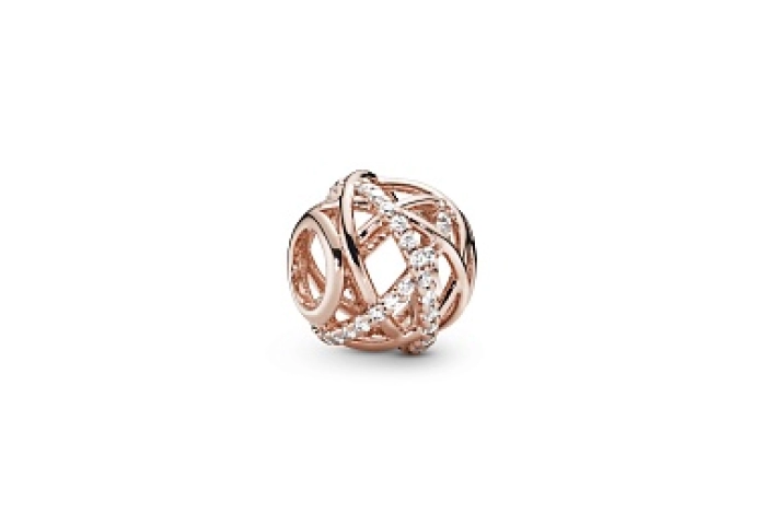 Openwork abstract 14k rose gold-plated charm with 