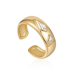 SPARKLE EMBLEM THICK BAND RING