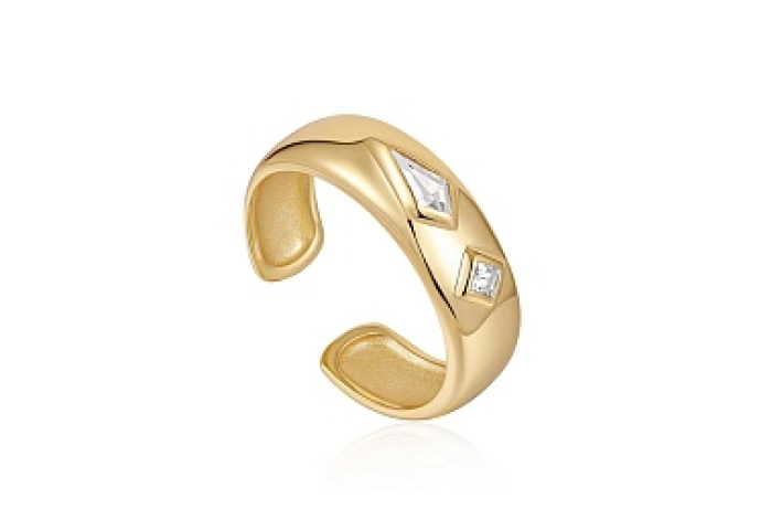 SPARKLE EMBLEM THICK BAND RING