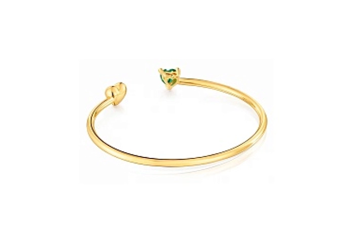 SILVER GOLDPLATED BRAC. LGG EMERALD
