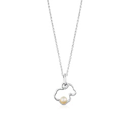 SILVER PENDANT CULTURED PEARL CHAIN 45CM