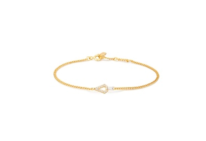 Gold Geometric Cubic Zirconia Bracelet