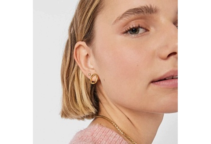 SILVER GOLD PLATED EARRINGS 16MM