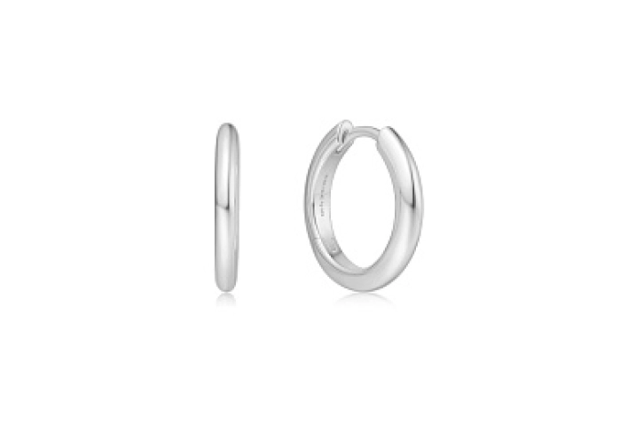 Silver Tube Small Huggie Hoop Earrings