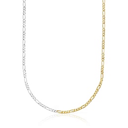 SILVER GOLD PLATED CHAIN BICOLOR 60CM