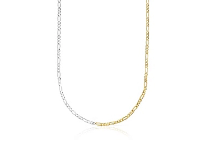 SILVER GOLD PLATED CHAIN BICOLOR 60CM