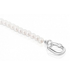 PEARL/SILVER BRACELET OVAL CLOSURE