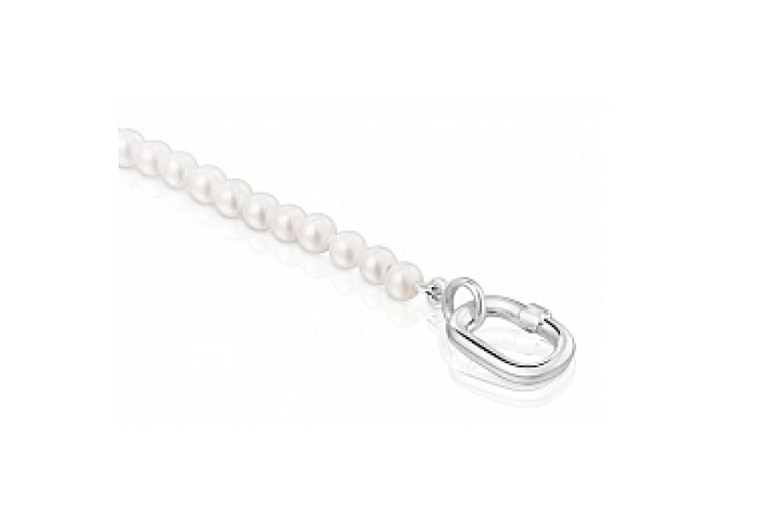 PEARL/SILVER BRACELET OVAL CLOSURE