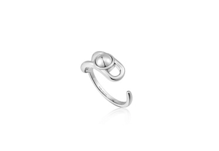 Silver Orb Claw Adjustable Ring