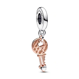 Key sterling silver and 14k rose gold-plated dangle