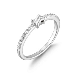 Silver Cross Cubic Zirconia Ring