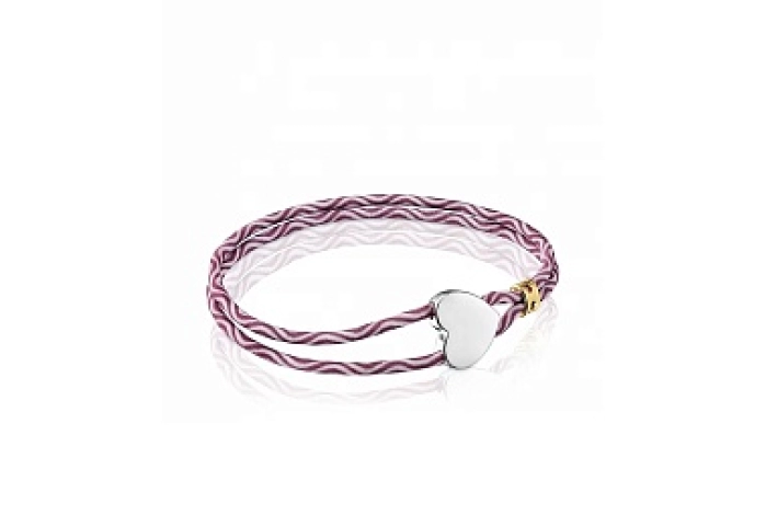 SILVER GOLDPLATED BRACELET ELAST MAUVE/B