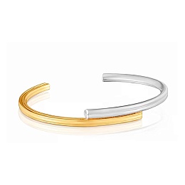 SILVER GOLD PLATED BANGLE TWO TONE N17