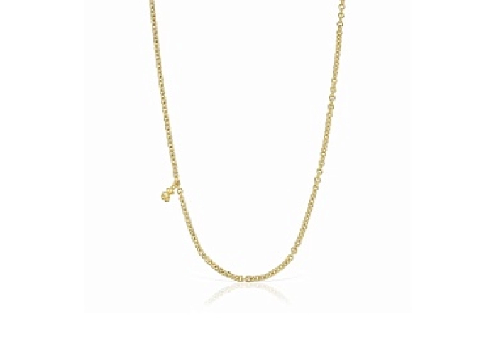 SILVER GOLD PLATED CHOKER BEAR 45CM
