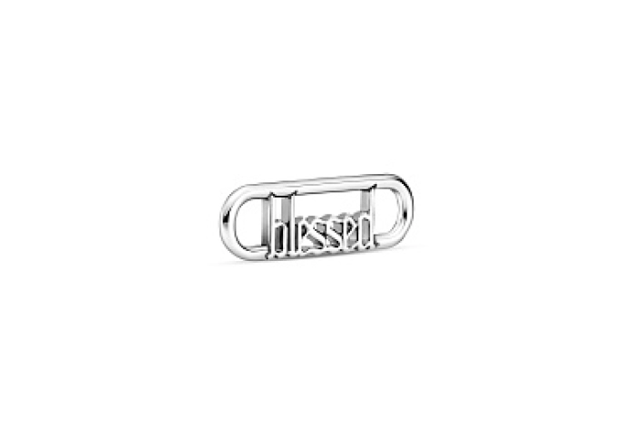 Blessed script sterling silver word link /799670C00