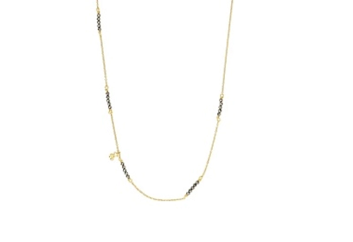 SILVER GOLD PALTED CHOKER PYRITE 45CM