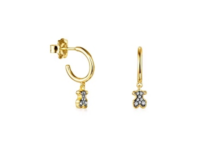 SILVER G PLATED EARRING 0,10CT 8X8 L / I