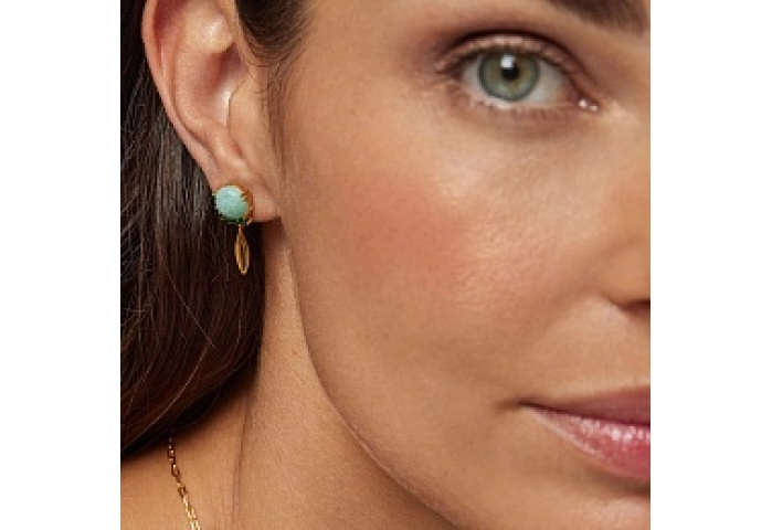 SILVER GOLD PLATED EARRINGS GEMS