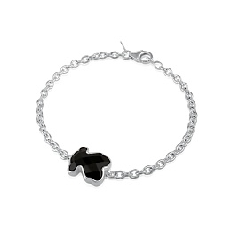 SILVER BRACELET ONIX 15MM GEMST