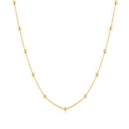 Gold Beaded Chain Necklace