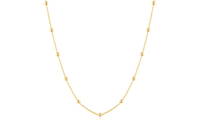 Gold Beaded Chain Necklace