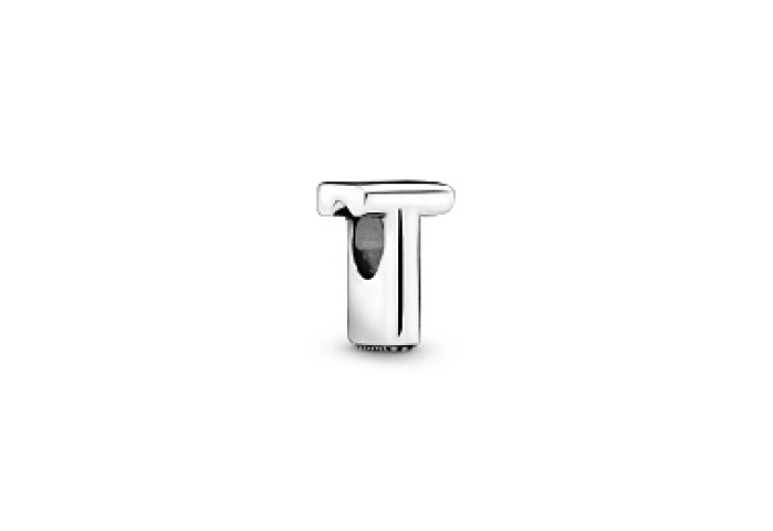Letter T silver charm