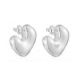 SILVER EARRINGS HEART 29MM