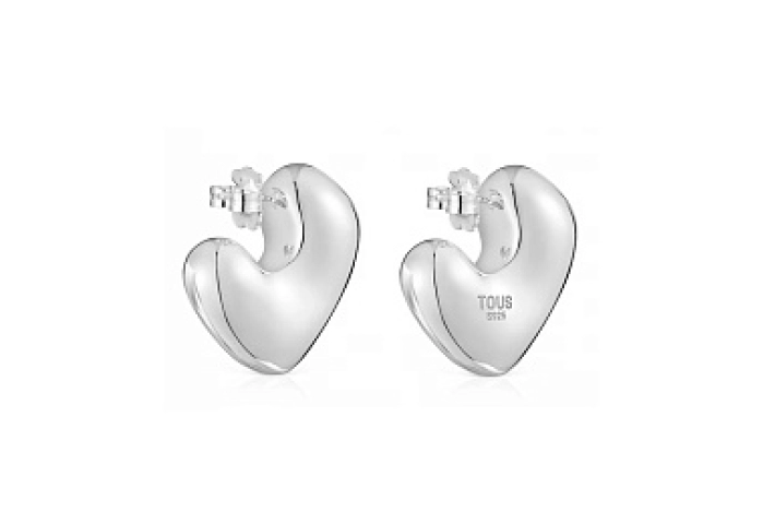 SILVER EARRINGS HEART 29MM