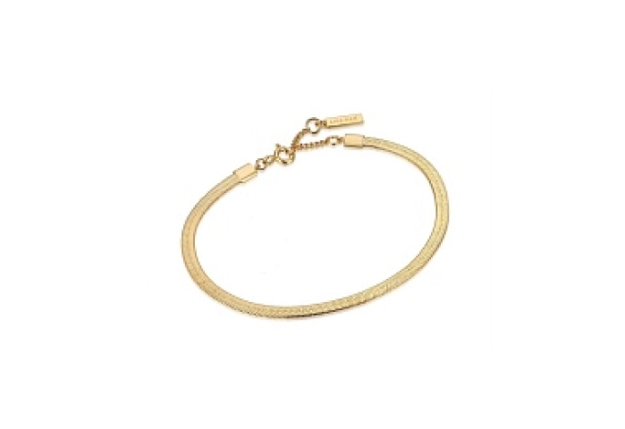 Gold Flat Snake Chain Bracelet