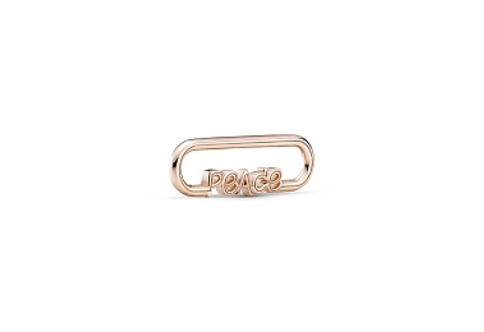 Peace script 14k rose gold-plated word link /789698C00