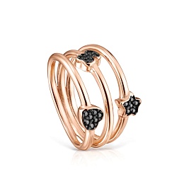 SILVER GOLD PLATED RING SPINELS N14