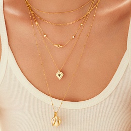 Gold Bobble Long Chain Necklace