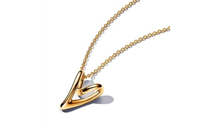 Heart pendant 14k gold-plated necklace