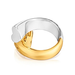 SILVER GOLD PLATED BEAR HEART TWO TONE