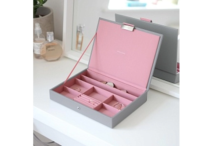 Dove Grey & Antique Rose Classic Jewellery Box Lid
