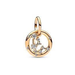 Aquarius zodiac 14k gold-plated dangle with clear 