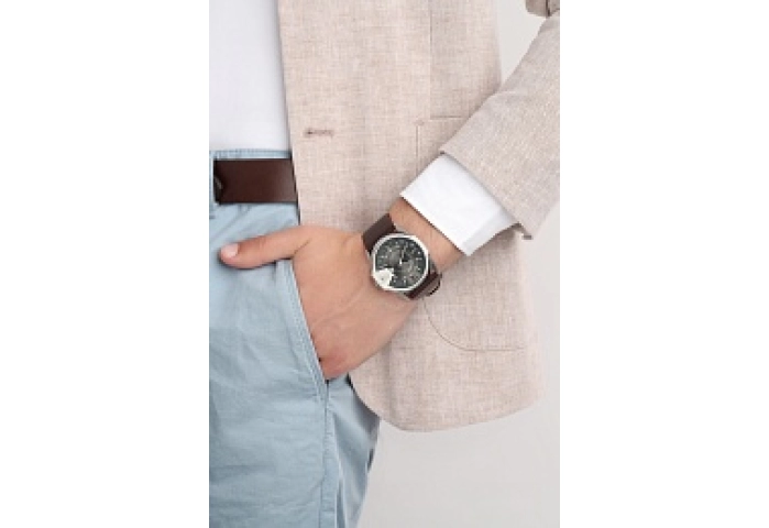 ANALOG WATCH 0 JWL SS LEATHER STRAP